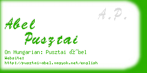abel pusztai business card